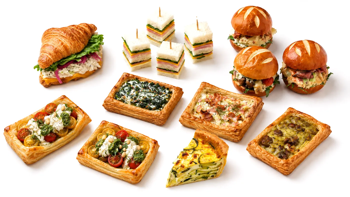 Savoury — quiches, puffs, patties & savoury bakes